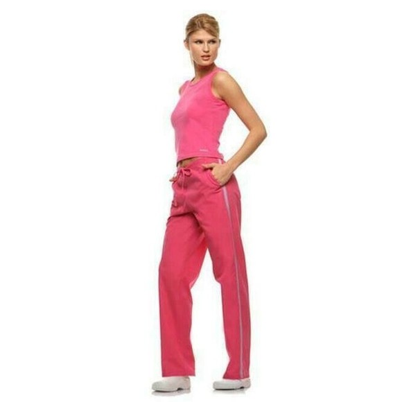 DICKIES Scrub Pants Womans 3 Pocket Straight Leg Stripe Accent Pink Large NWT - Picture 1 of 3